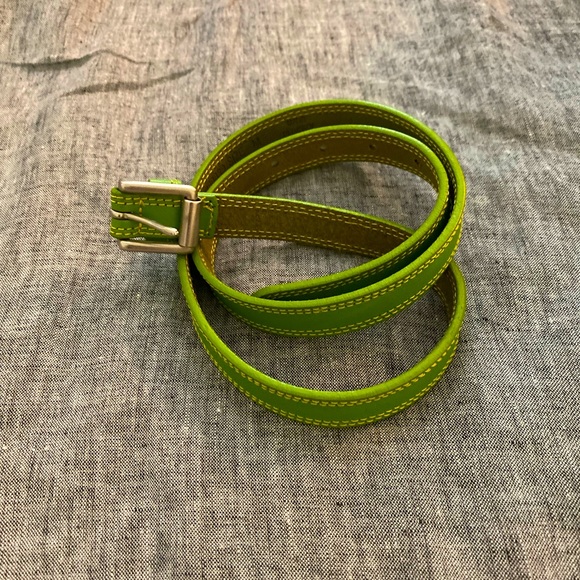 GAP Factory Accessories - Gap Factory Bright Green Leather Thin Belt
